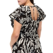 Crinkled Cotton Dress Patterned resmi